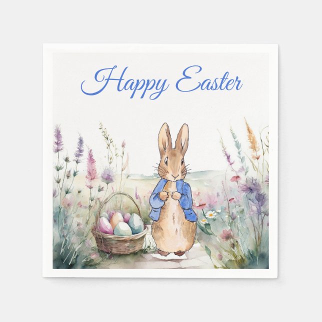 Peter the rabbit Happy Easter  Napkin (Front)