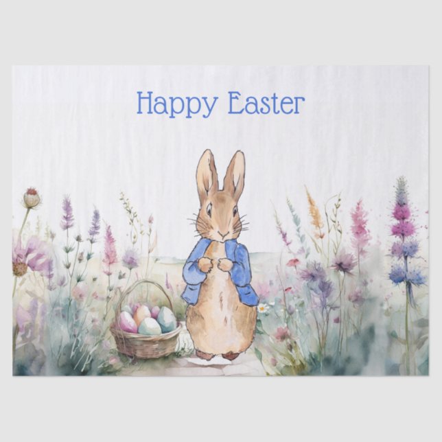 Peter the rabbit Happy Easter  Tissue Paper (Front)