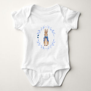 Peter the Rabbit Holding a Blue Butterfly Baby Bodysuit