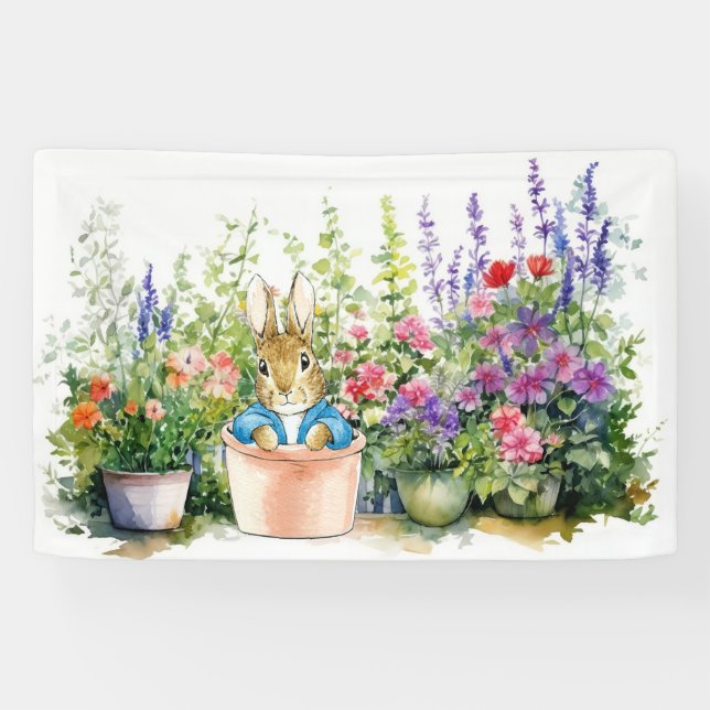 Peter the Rabbit in a garden Banner (Horizontal)