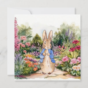 Peter the Rabbit in his garden Card