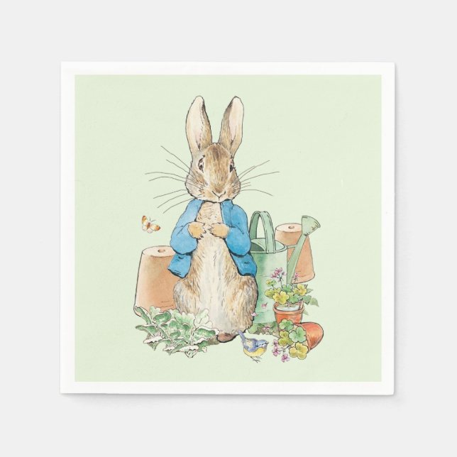  Peter the rabbit in his garden Napkin (Front)