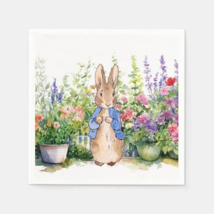 Peter the Rabbit in his garden Napkin
