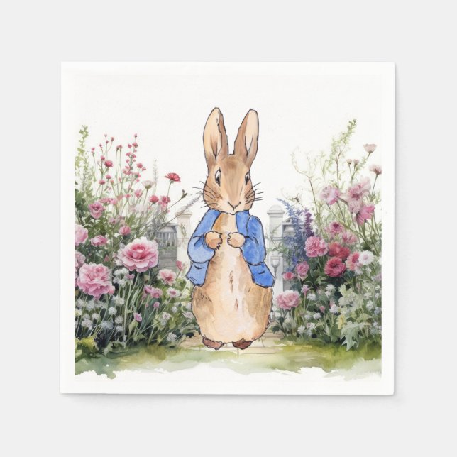 Peter the Rabbit in his garden No 2 Napkin (Front)