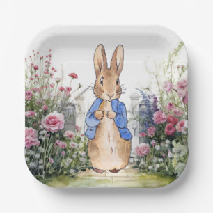 Peter the Rabbit in his garden No 2 Paper Plate