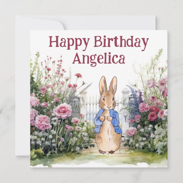 Peter the Rabbit in his garden No 2 Personalize Card (Front)