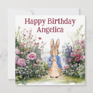 Peter the Rabbit in his garden No 2 Personalize Card