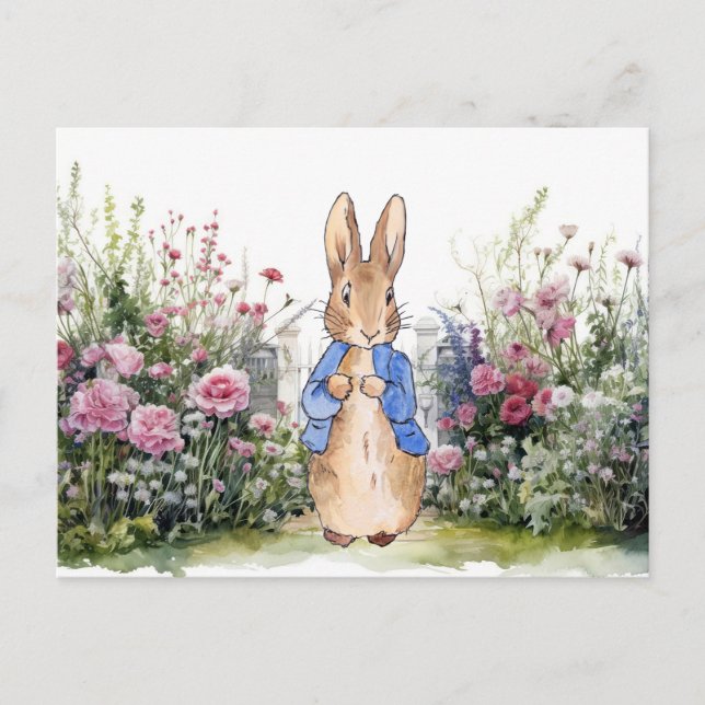 Peter the Rabbit in his garden No 2 Postcard (Front)