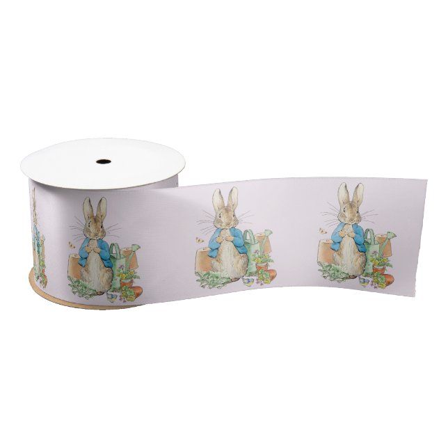  Peter the rabbit in his garden Satin Ribbon (Spool)