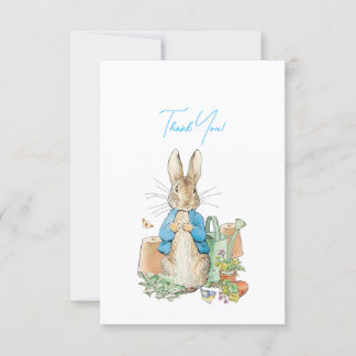 Peter the rabbit in his garden Thank you Card