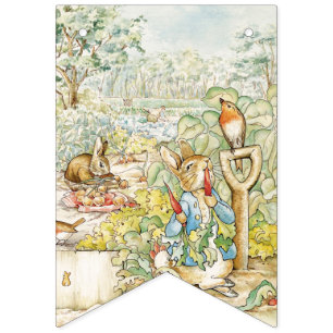 Peter the Rabbit in Mr Mc Gregor's Garden Bunting Flags