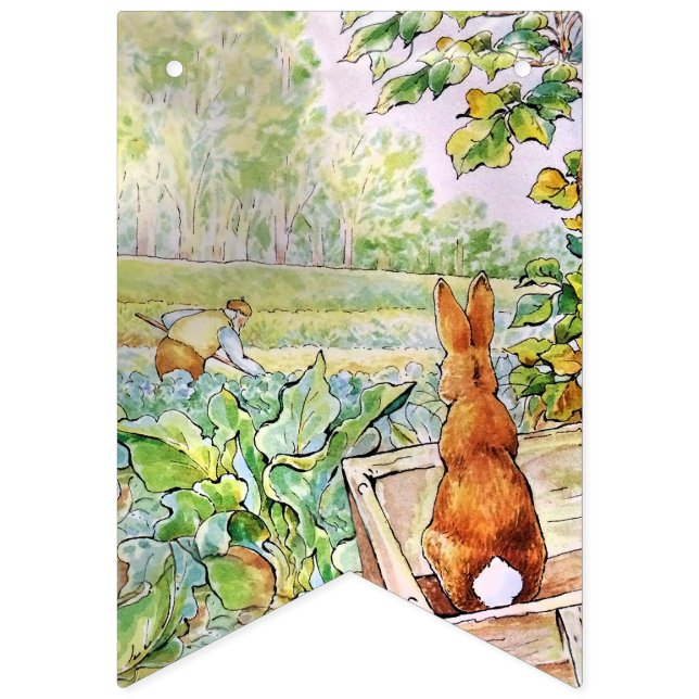 Peter the Rabbit in Mr. Mc Gregor's Vegie Garden   Bunting Flags (First Flag)