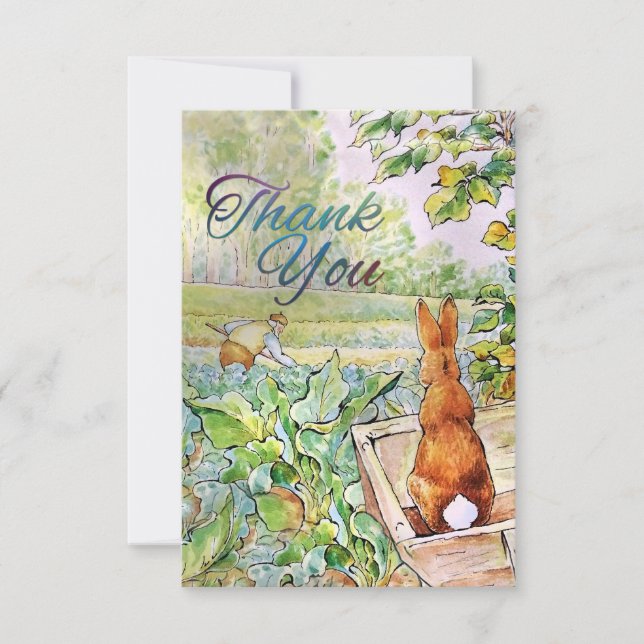 Peter the Rabbit in Mr. Mc Gregor's Vegie Garden   Thank You Card (Front)