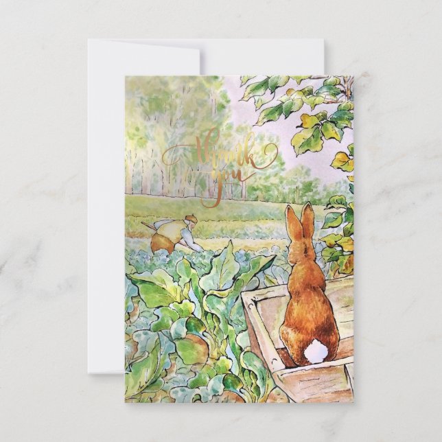 Peter the Rabbit in Mr. Mc Gregor's Vegie Garden   Thank You Card (Front)