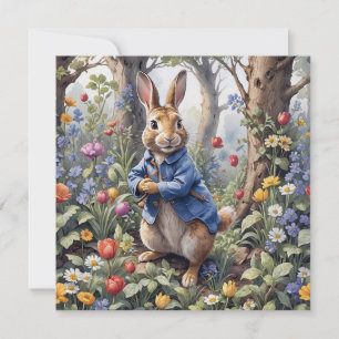 Peter the rabbit in the enchanted forest card