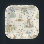 Peter The Rabbit Inspired Plates<br><div class="desc">French bunny pattern perfect for a child's first birthday party.</div>
