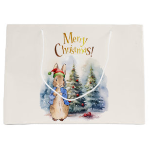 Peter the Rabbit Merry Christmas Tree Large Gift Bag