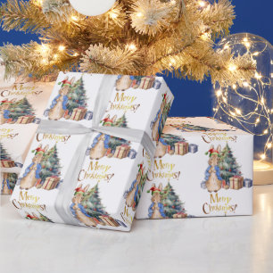 Peter the Rabbit Merry Christmas Tree Wrapping Paper