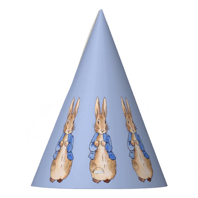 Peter the Rabbit on Blue Background    Party Hat (Left)