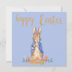 Peter the Rabbit on Blue Background Thank You Card