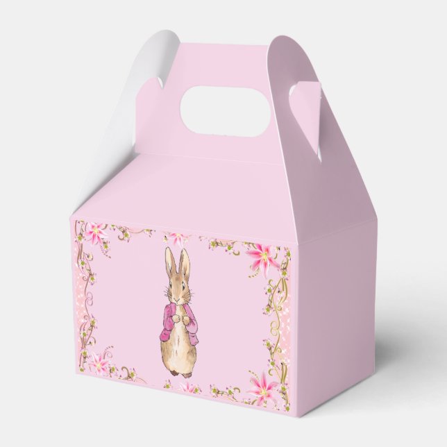 Peter the Rabbit Pink jacket Floral Frame  Favor Box (Front Side)