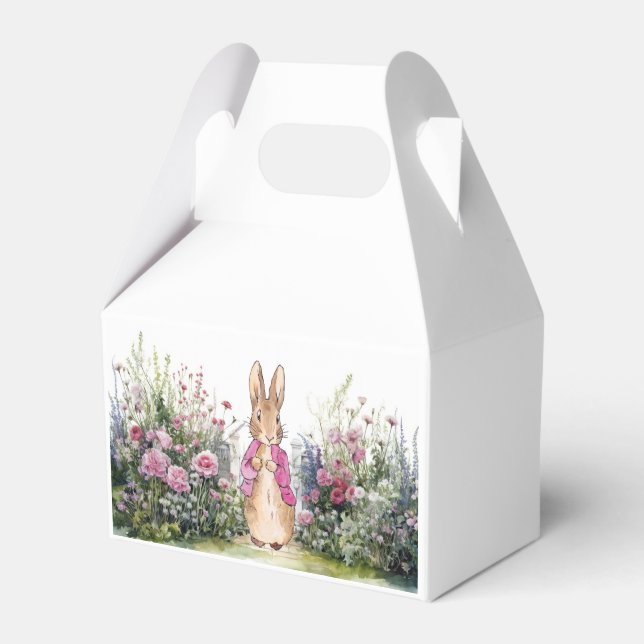 Peter the Rabbit Pink Jacket in his Garden Favor Box (Front Side)