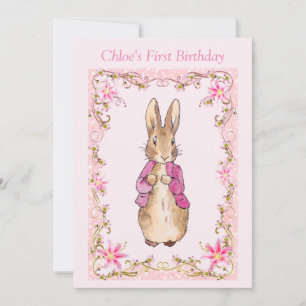 Peter the Rabbit Pink jacket   Invitation