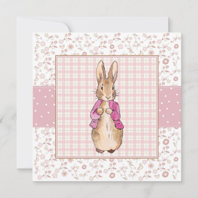 Peter the Rabbit Pink jacket Invitation (Front)