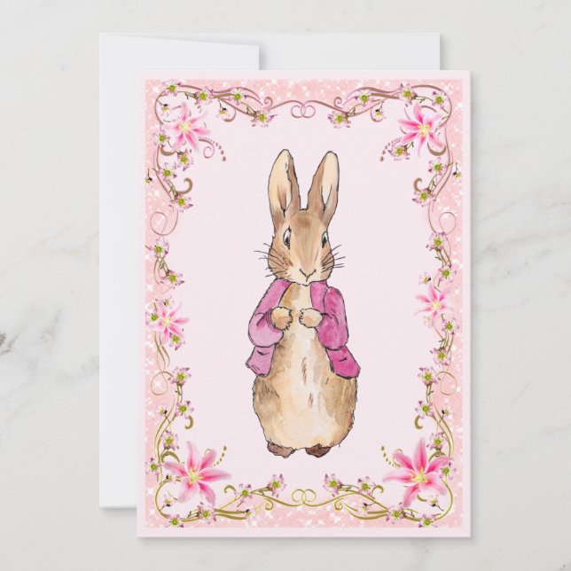 Peter the Rabbit Pink jacket  Invitation (Front)