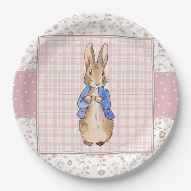 Peter the Rabbit Pink jacket Paper Plate (Front)