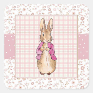 Peter the Rabbit Pink jacket Square Sticker