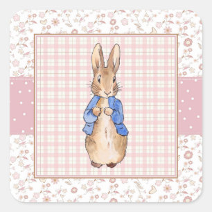 Peter the Rabbit Pink jacket Square Sticker