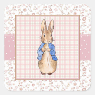 Peter the Rabbit Pink jacket Square Sticker