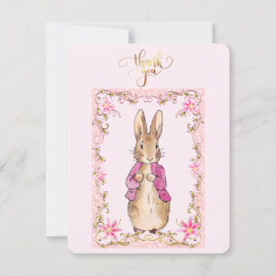 Peter the Rabbit Pink jacket   Thank You Card