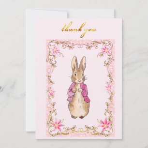 Peter the Rabbit Pink jacket   Thank You Card