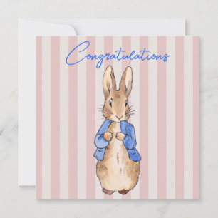 Peter the rabbit pink striped background