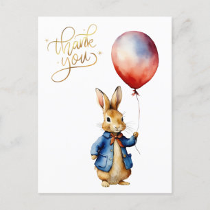 Peter the rabbit red balloon Thank you Postcard