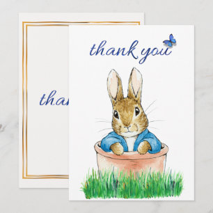 Peter the Rabbit Sitting in a Plant Pot     Thank You Card