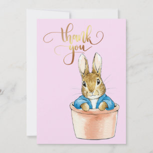 Peter the Rabbit Sitting in a Pot Thank You Card