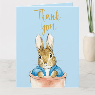 Peter the Rabbit Sitting in Plant Pot Thank You Card