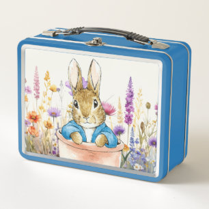 Peter the Rabbit Sitting in Pot Plant    Metal Lunch Box