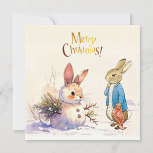 Peter the Rabbit & Snow Bunny Magic Holiday Card