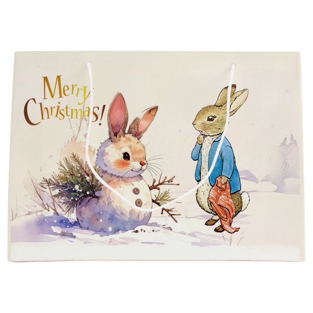 Peter the Rabbit & Snow Bunny Magic Large Gift Bag (Front)