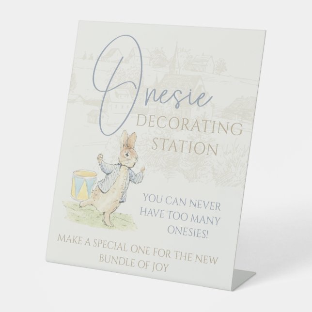 Peter the Rabbit Some Baby Decorating Station Pedestal Sign (Front)