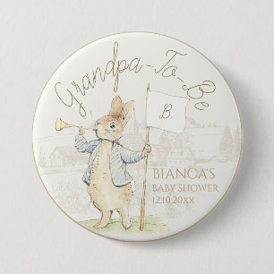 Peter the Rabbit Some Bunny Baby Shower Grandpa to 3 Inch Round Button