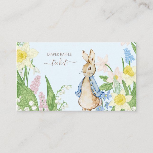 Peter the Rabbit Spring Blooms Easter Baby Shower Enclosure Card (Back)