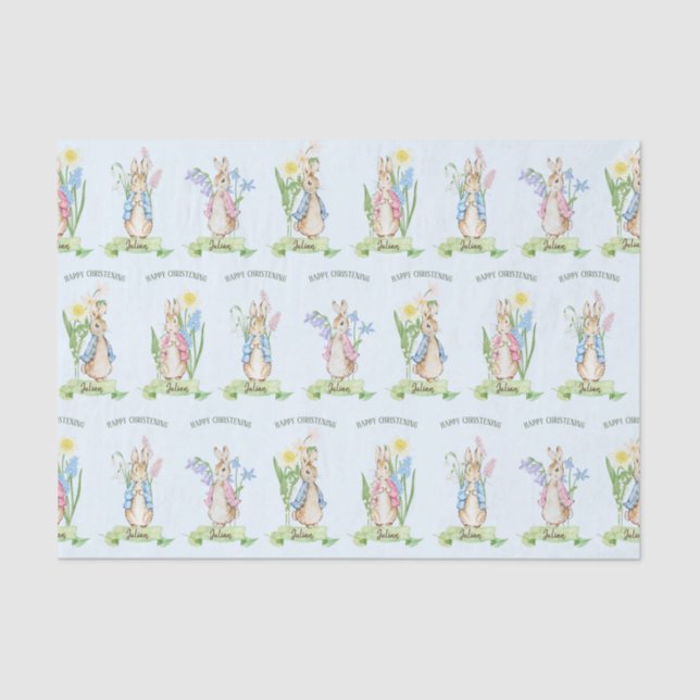 Peter the Rabbit Spring Blooms Easter Baby Shower Tissue Paper (Front)