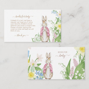 Peter the Rabbit Spring Blooms Pink Baby Shower Enclosure Card