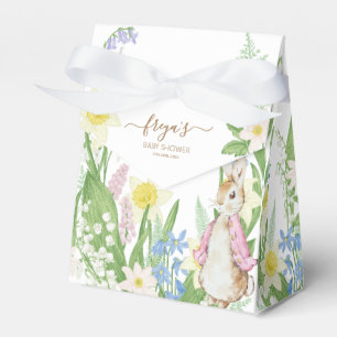 Peter the Rabbit Spring Blooms Pink Baby Shower Favor Box