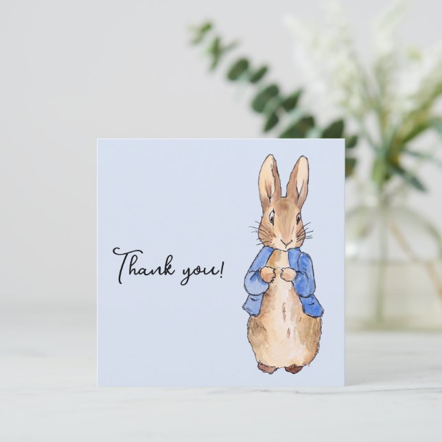 Peter the Rabbit "Thank you!" text Thank you Card (Standing Front)